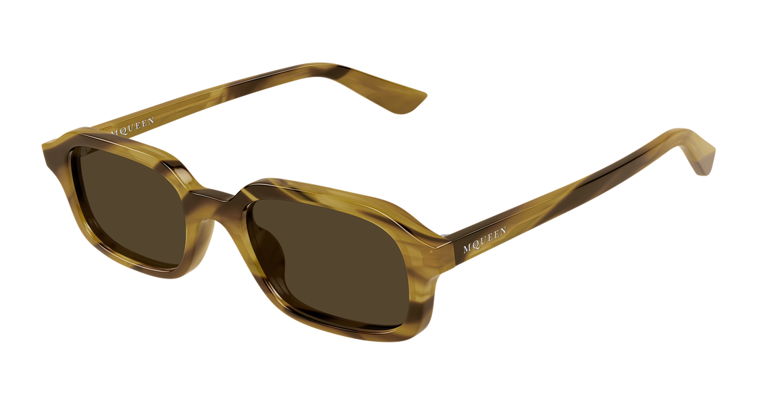 Sunglasses alexander mcqueen am0558s 003 havana rectangular / squared masculino size 51mm - Main view