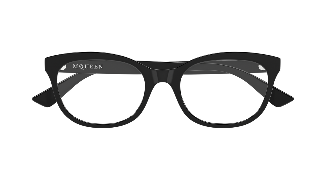 Brillen alexander mcqueen am0569o 001 negro cat eye femenino größe 53mm - Detailansicht
