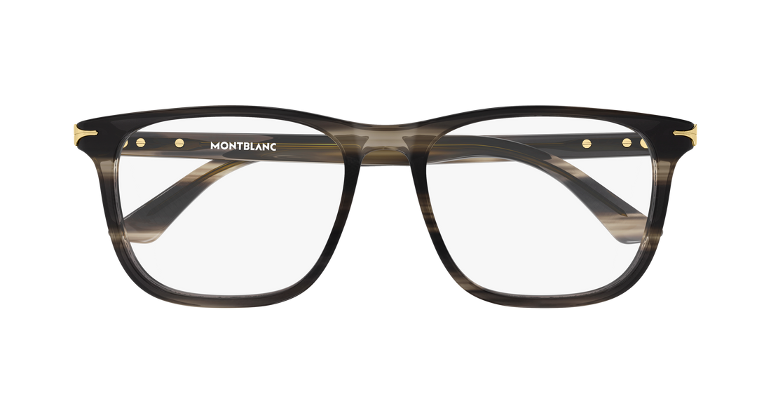Óculos graduados montblanc mb0520ol 008 gris rectangular / squared masculino tamanho 58mm - Vista de detalhe