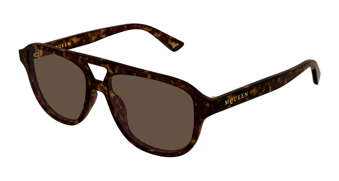 Occhiali da sole alexander mcqueen am0573s 002 havana pilot/navigator unisex taglia 54mm - Vista principale