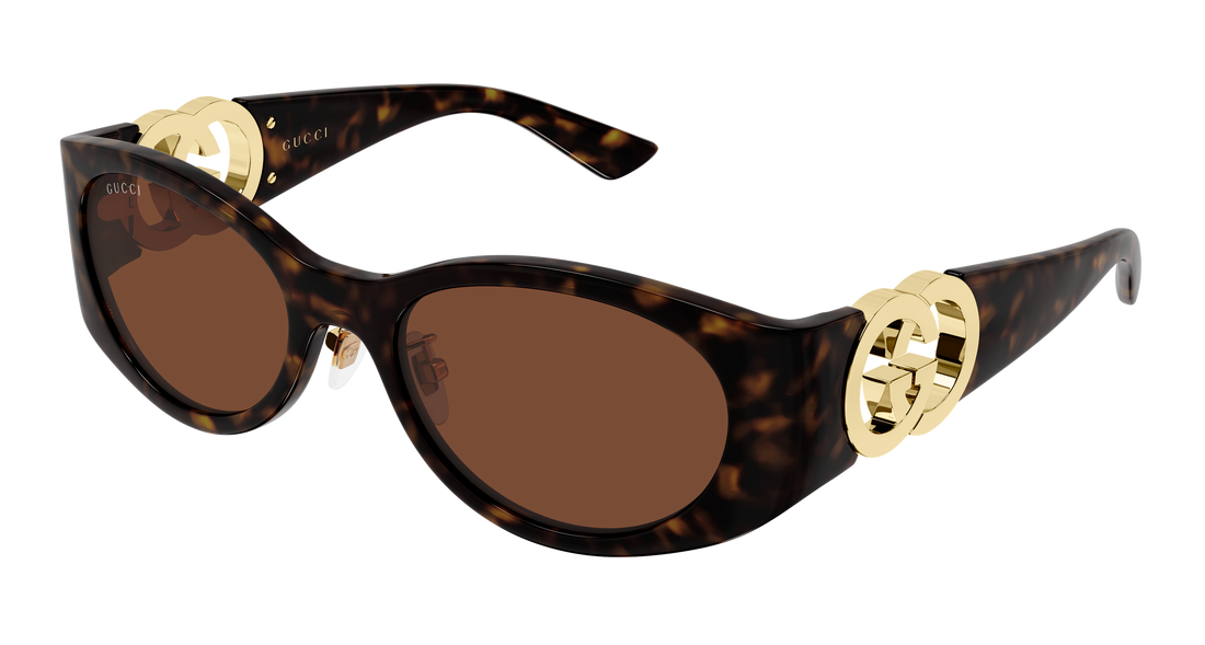 Lunettes de soleil gucci gg2123sa 003 havana round/oval/panthos femenino taille 55mm - Vue principale