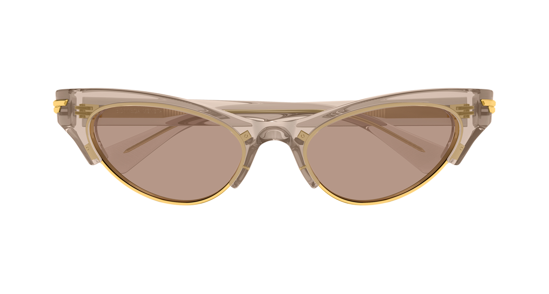 Óculos de sol bottega veneta bv1431s 005 marron cat eye femenino tamanho 52mm - Vista de detalhe