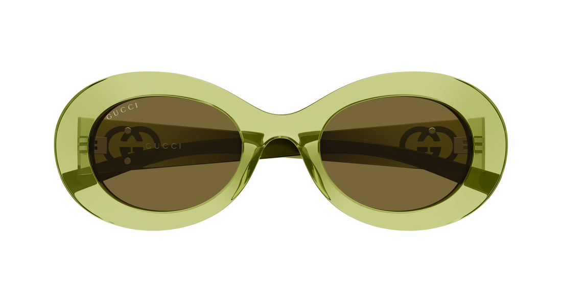 Lunettes de soleil gucci gg2026s 004 verde round/oval/panthos femenino taille 51mm - Vue détaillée