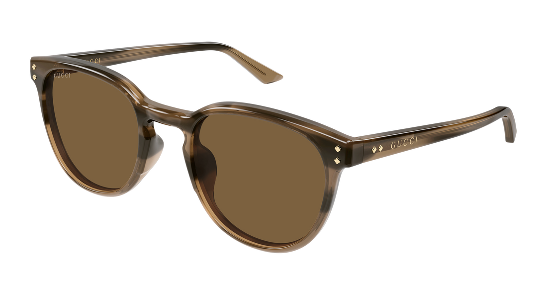Lunettes de soleil gucci gg2134sa 003 havana round/oval/panthos masculino taille 54mm - Vue principale