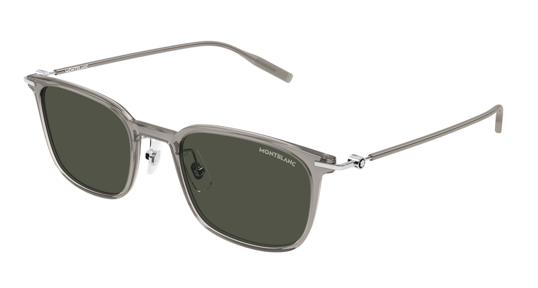 Óculos de sol montblanc mb0503s 001 gris round/oval/panthos masculino tamanho 52mm - Vista principal
