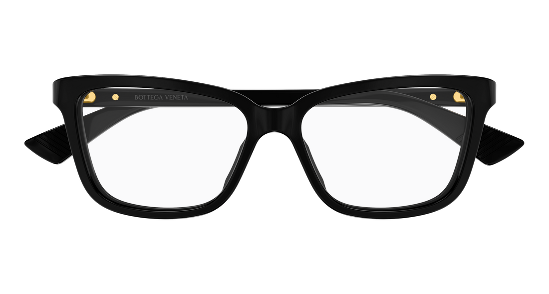 Óculos graduados bottega veneta bv1499o 001 negro cat eye femenino tamanho 52mm - Vista de detalhe