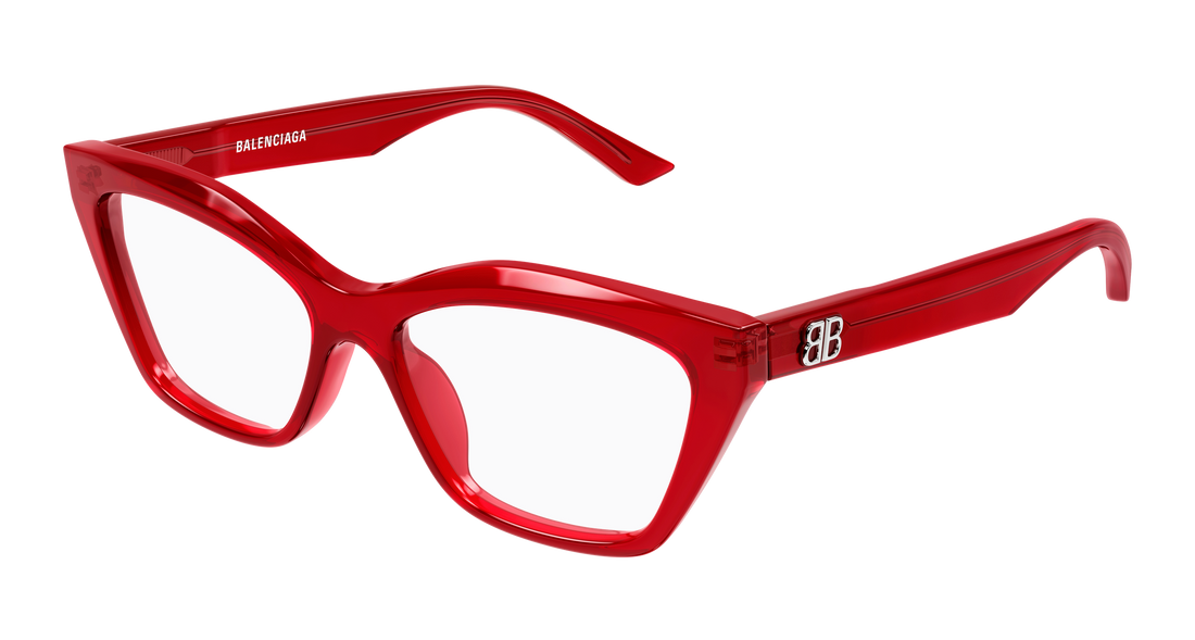 Occhiali da vista balenciaga bb0342o 019 rojo cat eye femenino taglia 55mm - Vista principale