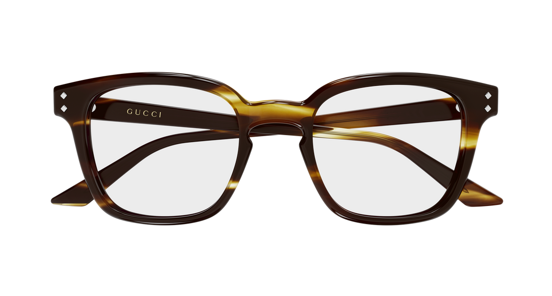 Occhiali da vista gucci gg2132o 010 havana rectangular / squared masculino taglia 55mm - Vista dettagliata