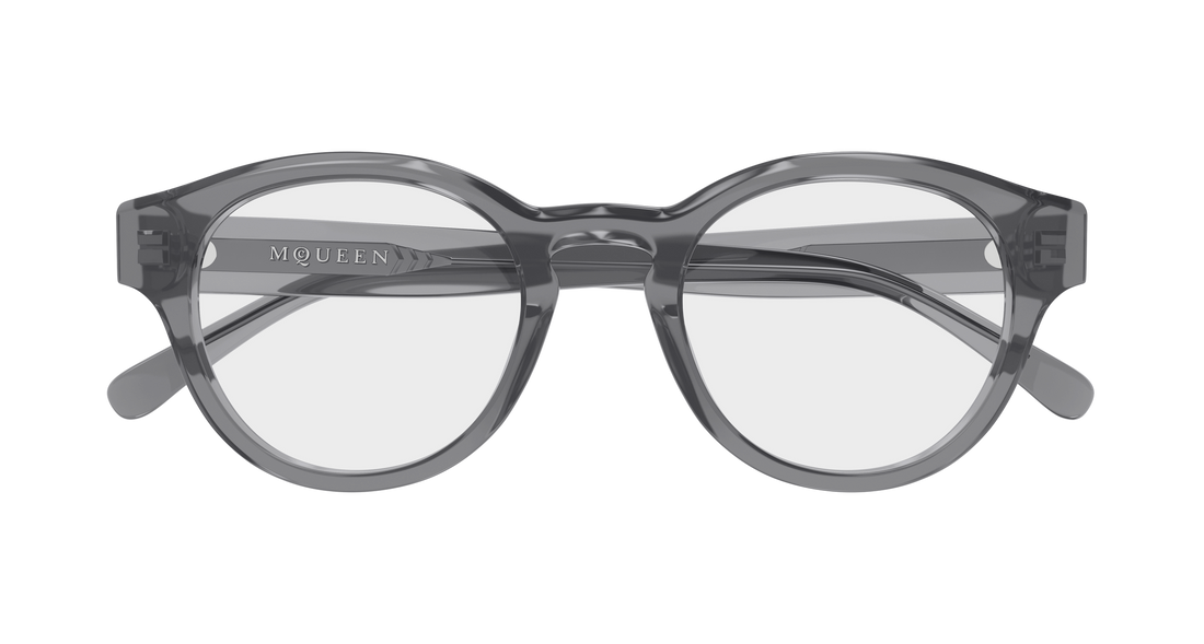 Gafas graduadas alexander mcqueen am0581o 004 gris round/oval/panthos unisex talla 49mm - Vista de detalle