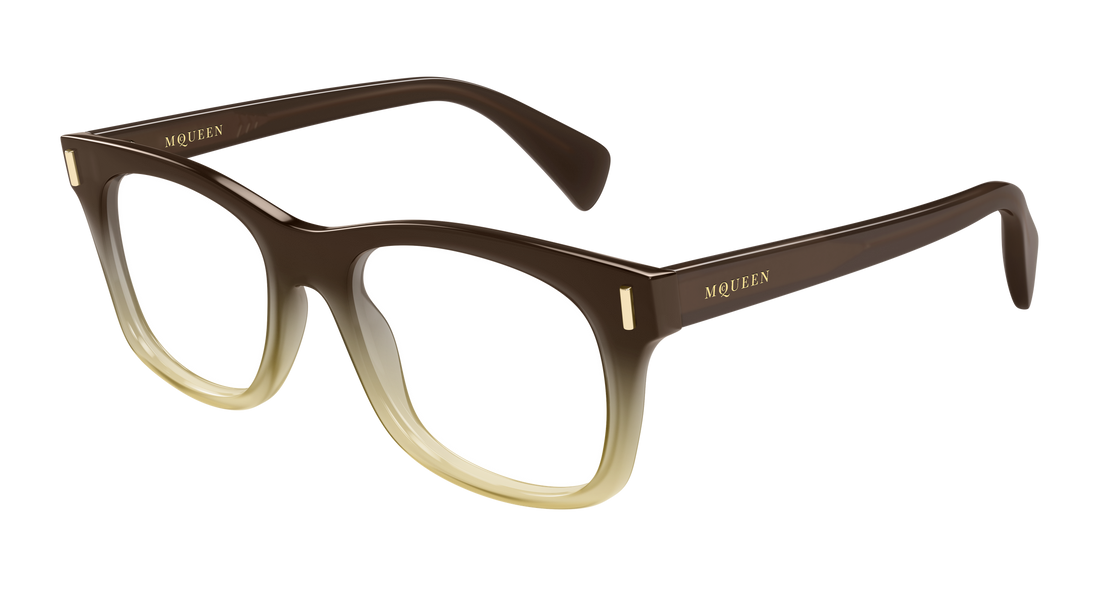 Brillen alexander mcqueen am0551o 004 marron rectangular / squared masculino größe 52mm - Hauptansicht