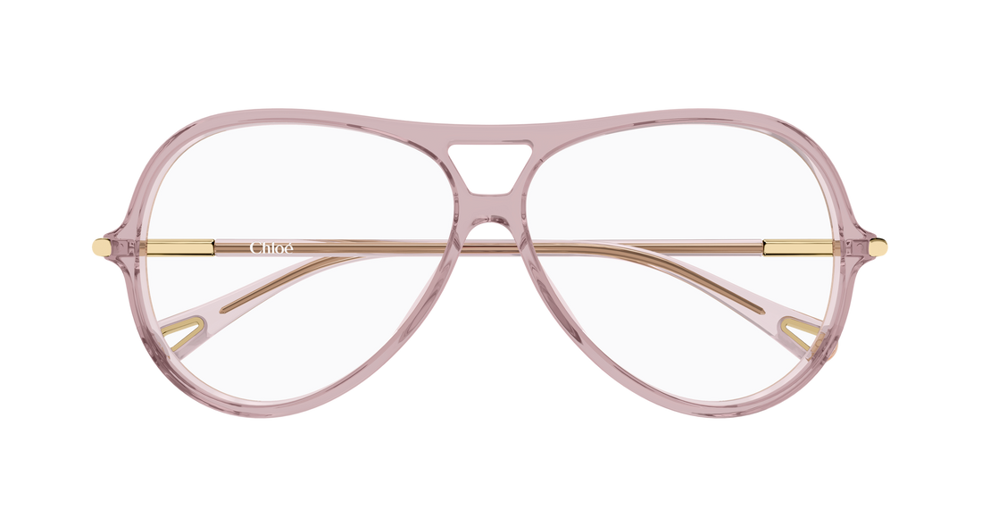 Óculos graduados chloé ch0398o 005 rosa round/oval/panthos femenino tamanho 59mm - Vista de detalhe