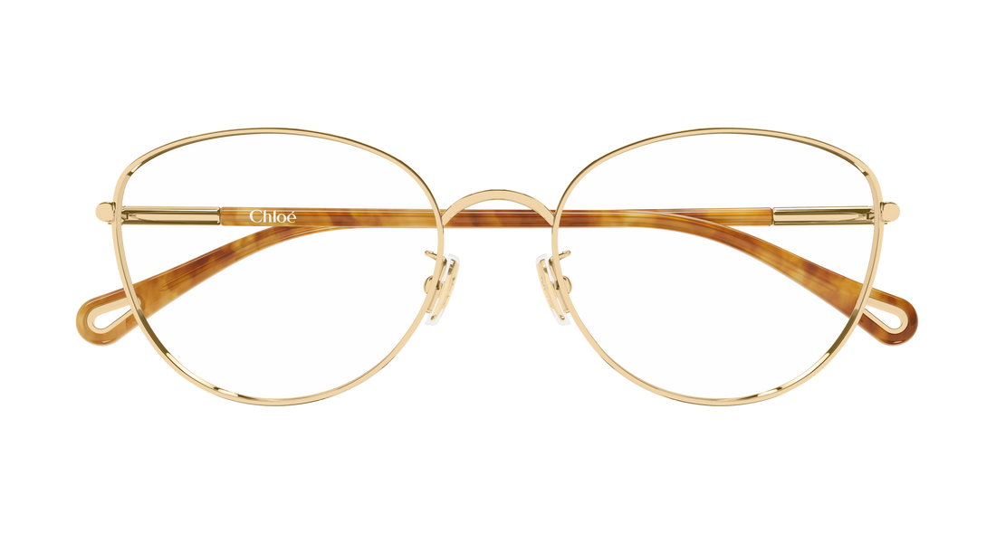 Óculos graduados chloé ch0401oa 002 dorado cat eye femenino tamanho 56mm - Vista de detalhe