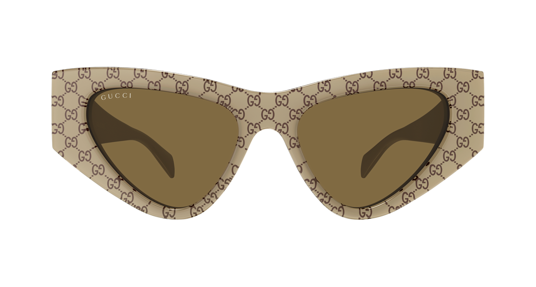 Occhiali da sole gucci gg2019s 005 beige cat eye femenino taglia 53mm - Vista dettagliata