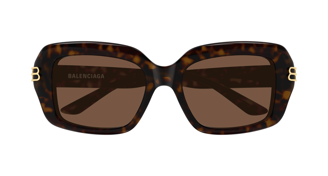 Lunettes de soleil balenciaga bb0465s 002 havana rectangular / squared femenino taille 56mm - Vue détaillée