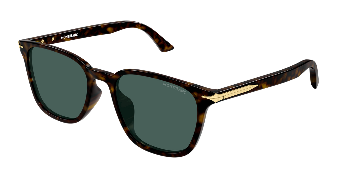 Óculos de sol montblanc mb0518sa 002 havana rectangular / squared masculino tamanho 55mm - Vista principal
