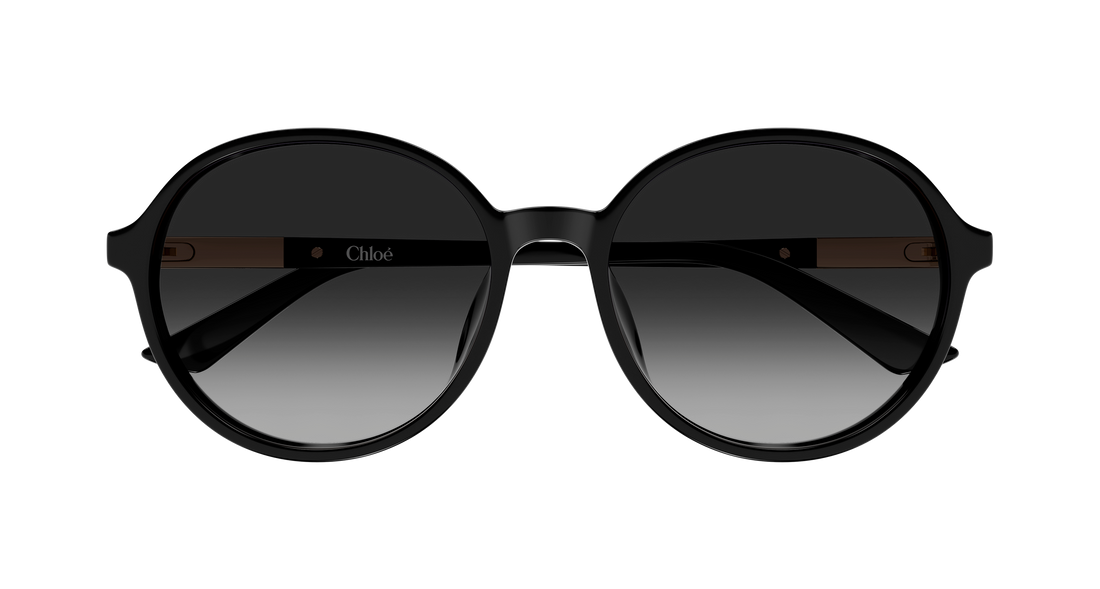 Óculos de sol chloé ch0365sk 001 negro round/oval/panthos femenino tamanho 57mm - Vista de detalhe