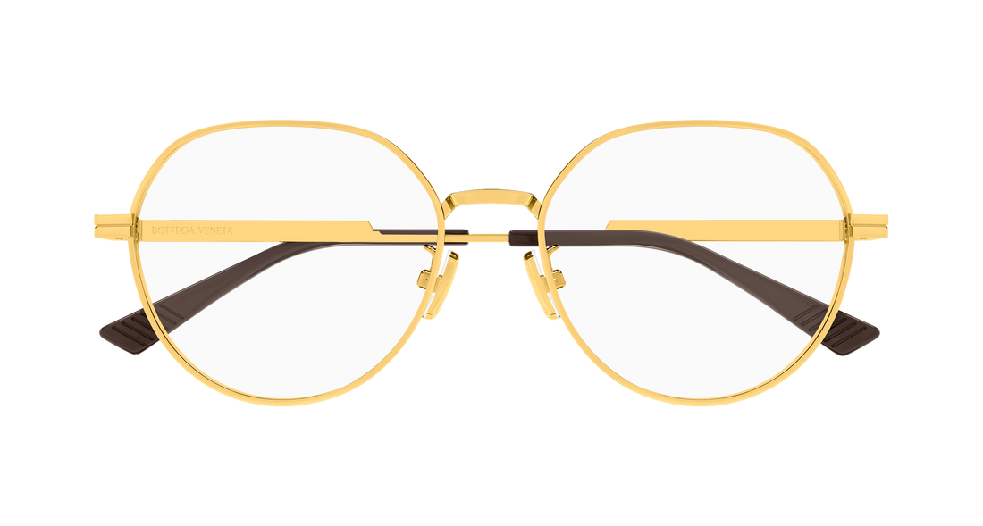 Óculos graduados bottega veneta bv1520oj 001 dorado round/oval/panthos unisex tamanho 54mm - Vista de detalhe
