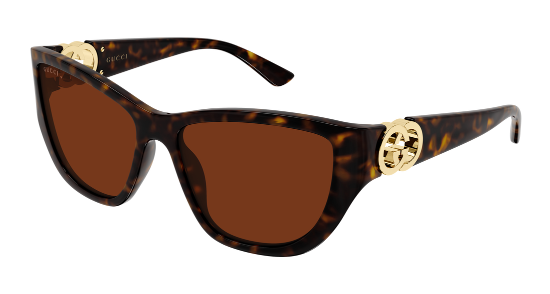 Lunettes de soleil gucci gg2122s 003 havana cat eye femenino taille 56mm - Vue principale