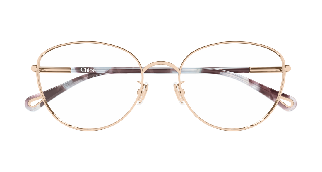 Óculos graduados chloé ch0401oa 001 dorado cat eye femenino tamanho 56mm - Vista de detalhe