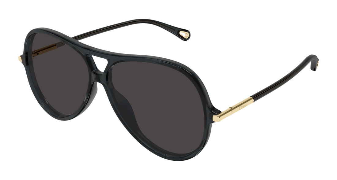 Óculos de sol chloé ch0395s 001 gris round/oval/panthos femenino tamanho 59mm - Vista principal
