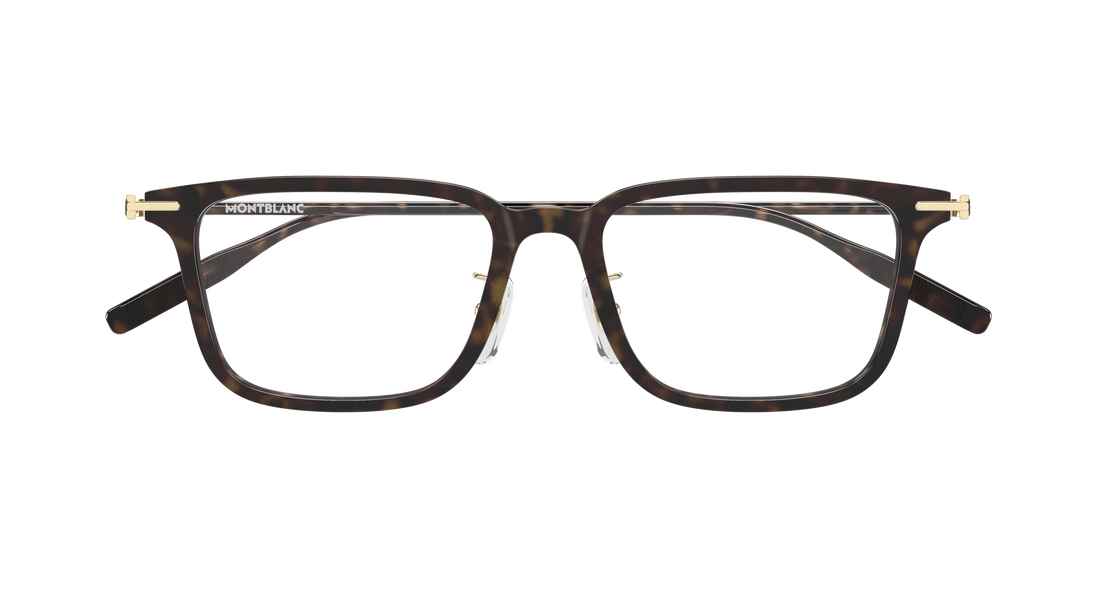 Prescription glasses montblanc mb0489oa 006 havana rectangular / squared masculino size 52mm - Detailed view