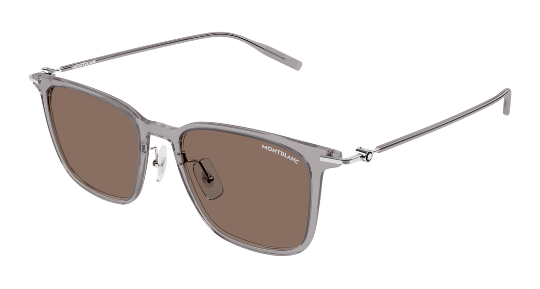 Solglasögon montblanc mb0354s 009 gris rectangular / squared masculino storlek 52mm - Huvudvy