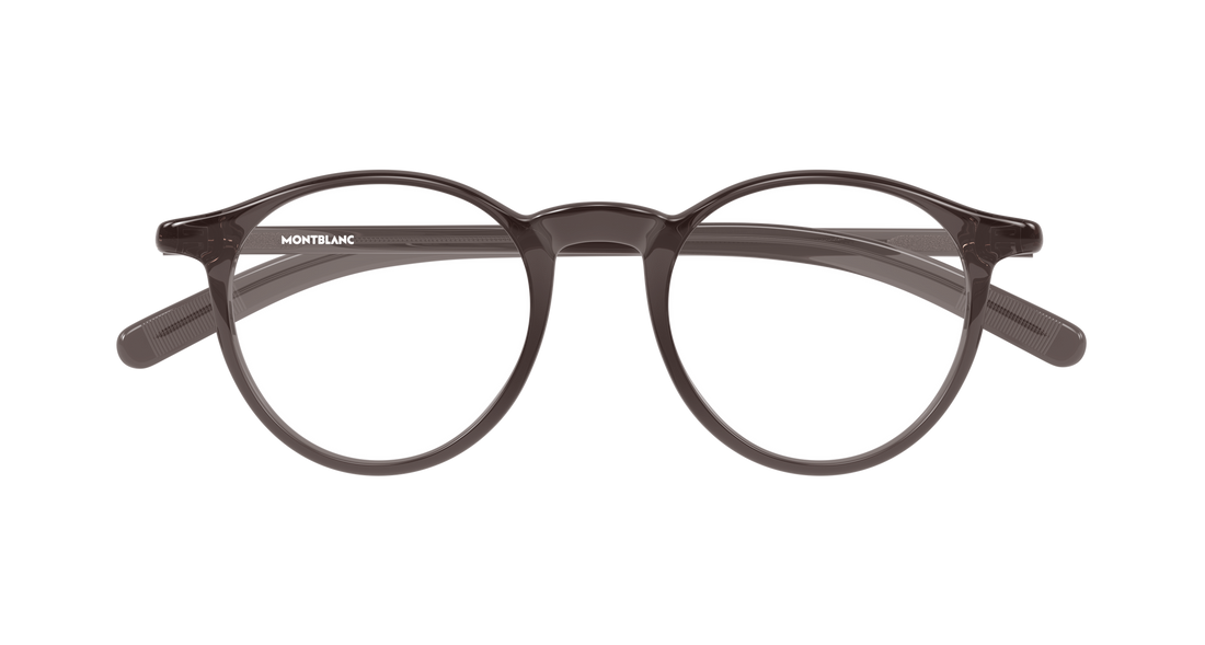 Óculos graduados montblanc mb0329o 006 marron round/oval/panthos masculino tamanho 49mm - Vista de detalhe