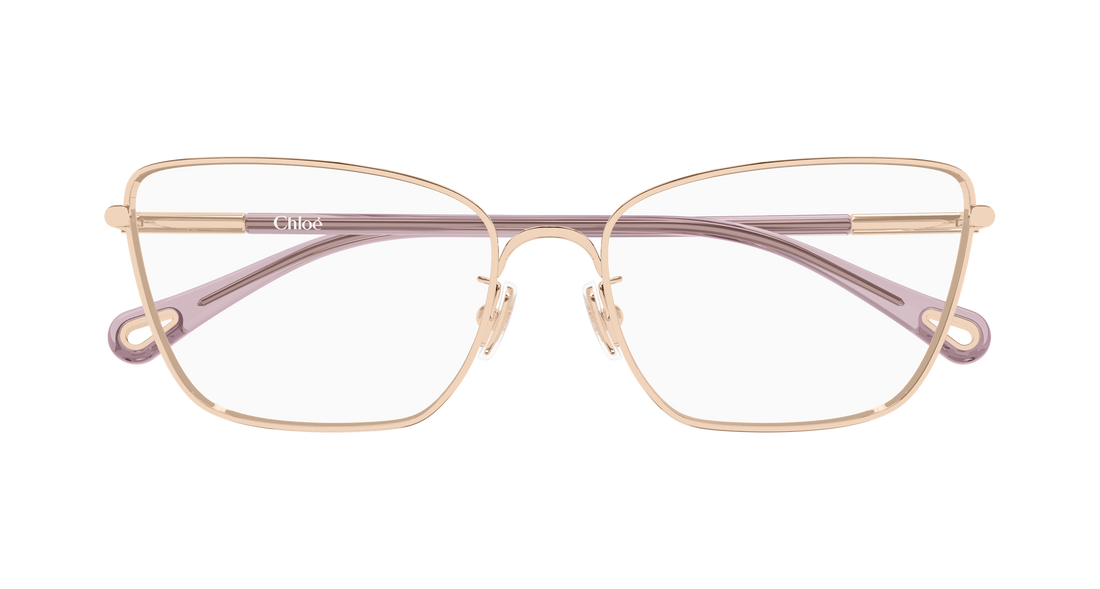 Óculos graduados chloé ch0403o 001 dorado cat eye femenino tamanho 54mm - Vista de detalhe