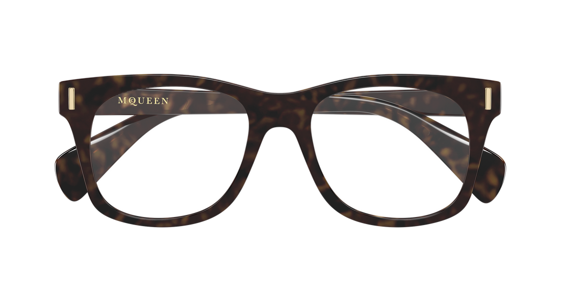 Brillen alexander mcqueen am0551o 002 havana rectangular / squared masculino größe 52mm - Detailansicht