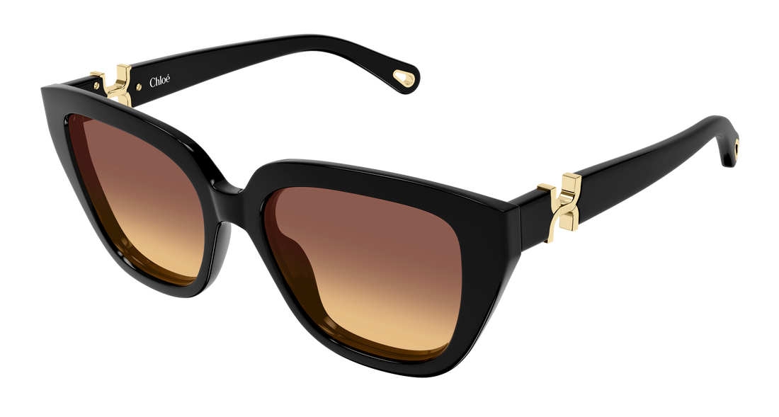 Óculos de sol chloé ch0410s 001 negro cat eye femenino tamanho 53mm - Vista principal