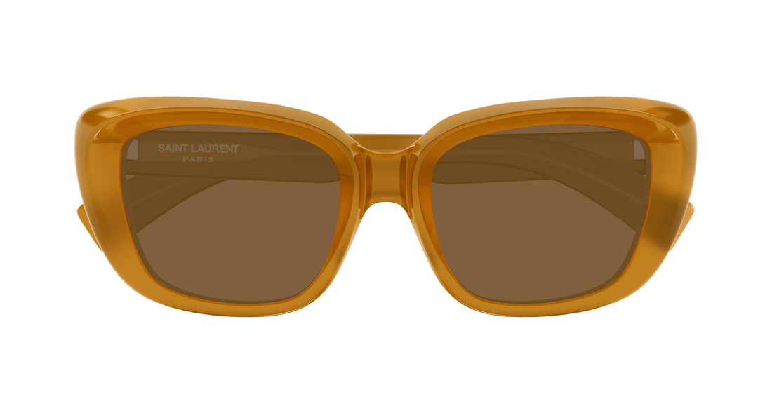 Óculos de sol saint laurent sl 857 004 amarillo cat eye femenino tamanho 53mm - Vista de detalhe