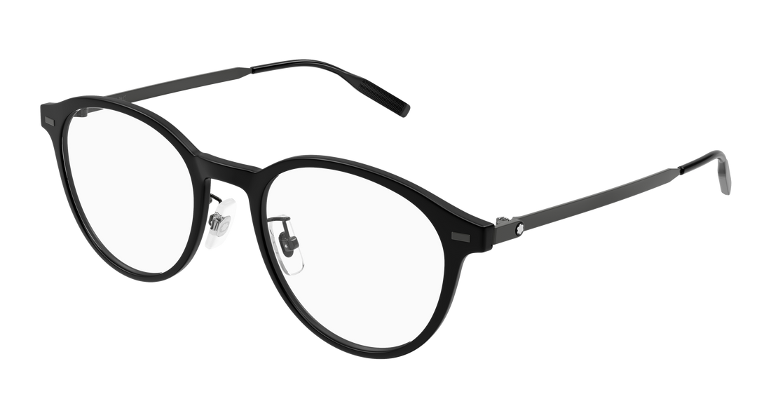 Óculos graduados montblanc mb0507oa 002 negro round/oval/panthos masculino tamanho 52mm - Vista principal