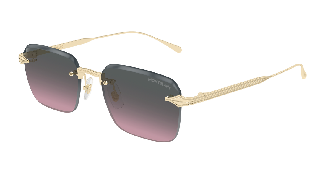 Gafas de sol montblanc mb0456s 003 dorado rectangular / squared masculino talla 54mm - Vista principal