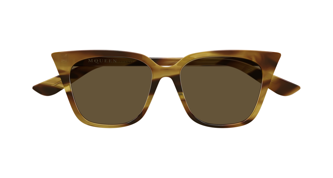 Óculos de sol alexander mcqueen am0556s 003 havana cat eye femenino tamanho 53mm - Vista de detalhe