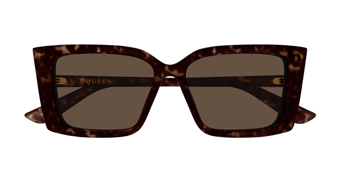 Occhiali da sole alexander mcqueen am0578s 002 havana cat eye femenino taglia 56mm - Vista dettagliata