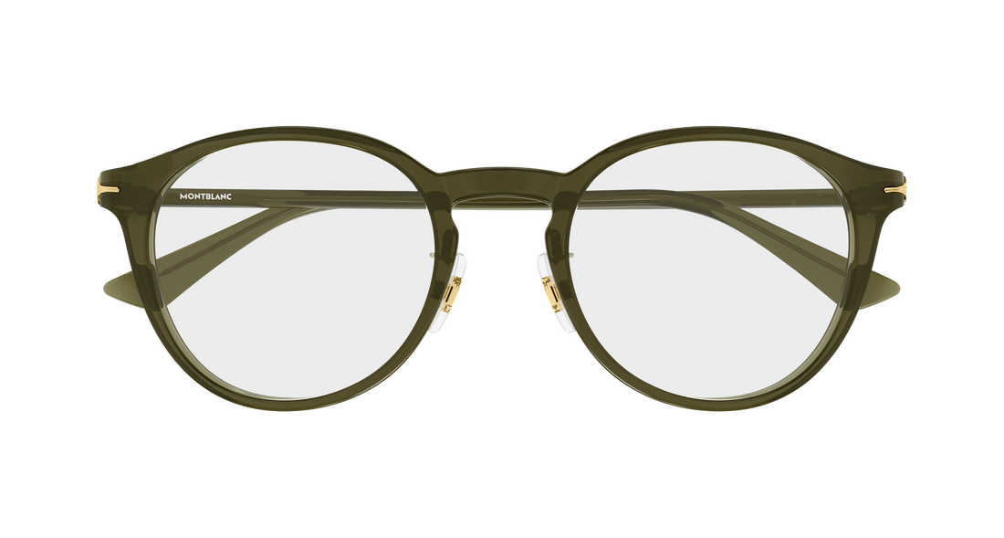 Glasögon montblanc mb0530oa 004 verde round/oval/panthos masculino storlek 50mm - Detaljvy
