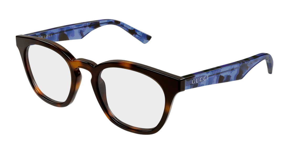 Óculos graduados gucci gg2185o 007 havana round/oval/panthos masculino tamanho 52mm - Vista principal