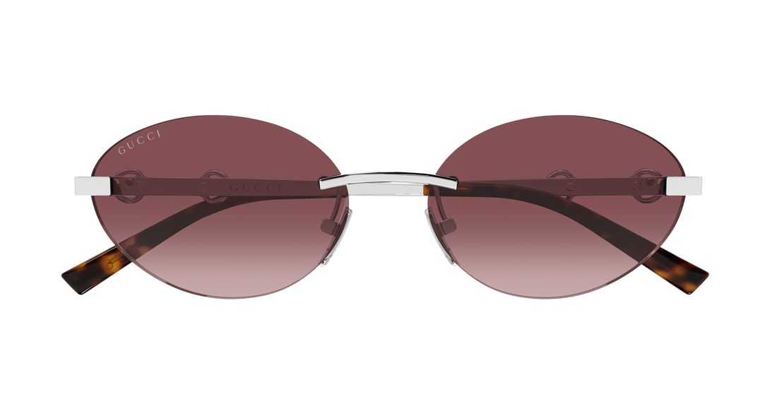 Lunettes de soleil gucci gg2051s 003 plateado round/oval/panthos femenino taille 58mm - Vue détaillée