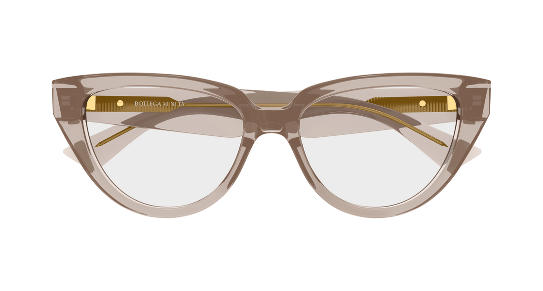 Óculos graduados bottega veneta bv1503o 003 marron cat eye femenino tamanho 53mm - Vista de detalhe