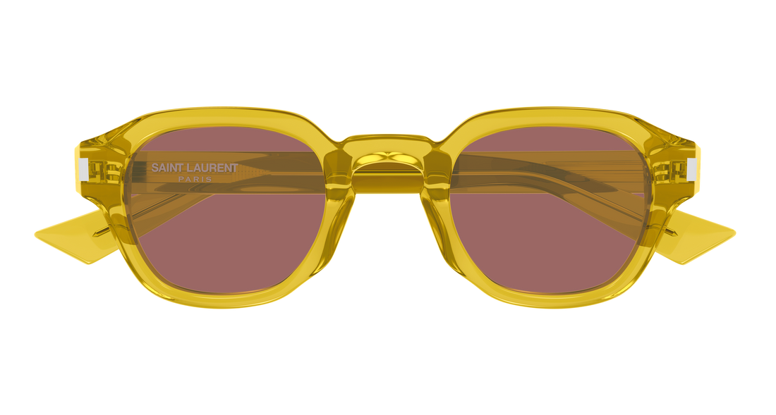 Óculos de sol saint laurent sl 946 004 amarillo round/oval/panthos masculino tamanho 46mm - Vista de detalhe