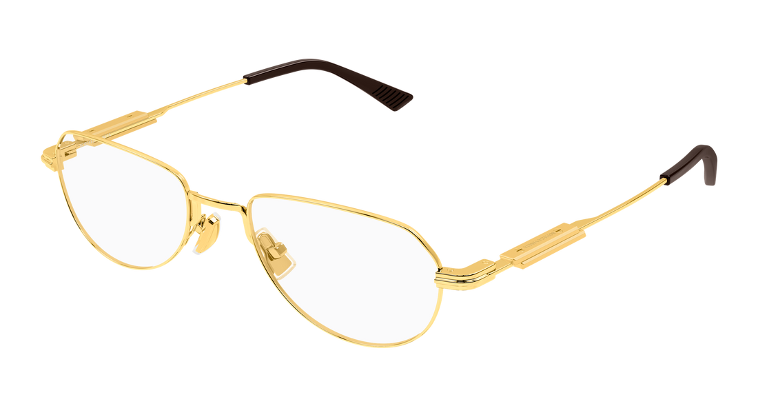 Óculos graduados bottega veneta bv1510o 002 dorado round/oval/panthos unisex tamanho 52mm - Vista principal