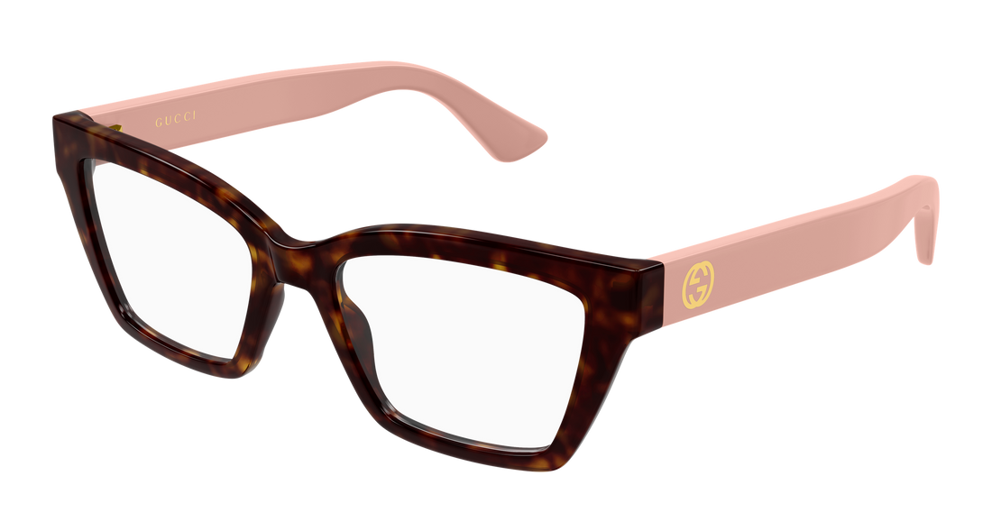 Occhiali da vista gucci gg1715o 017 havana cat eye femenino taglia 55mm - Vista principale