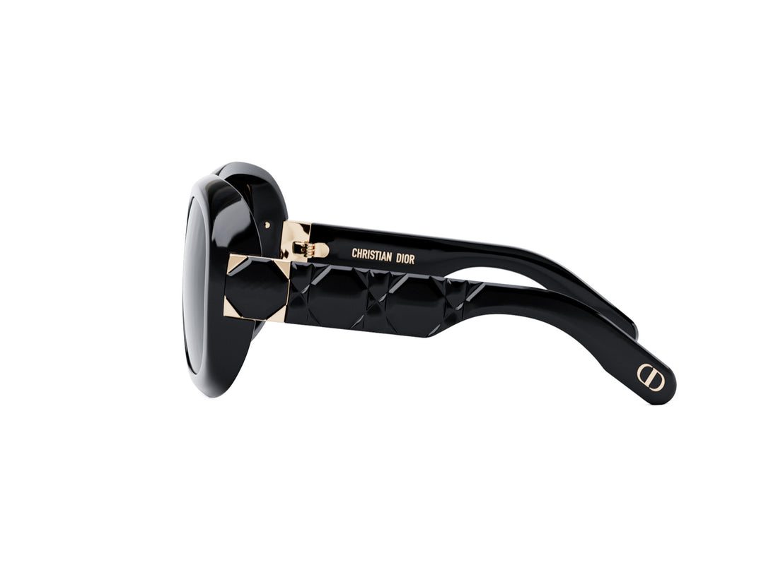 Óculos de sol dior lady 9522 r2i 10a1 black round femenino tamanho 58mm - Vista de detalhe