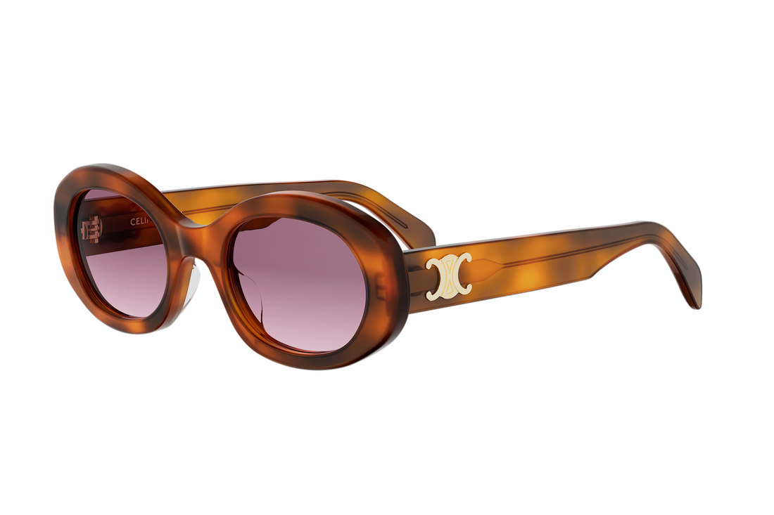 Sunglasses celine triomphe cl40194u 53z havana oval femenino size 52mm - Main view