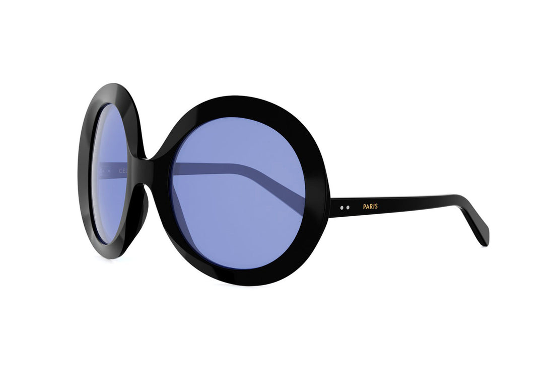 Óculos de sol celine disc cl40345i 01v black round femenino tamanho 60mm - Vista principal