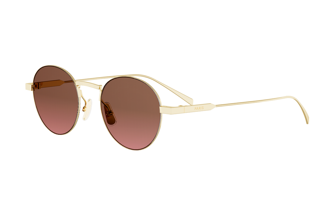 Sunglasses celine metal cl40346u 32f gold round femenino size 49mm - Main view