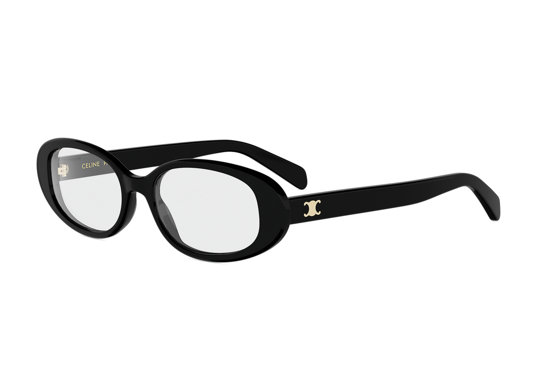 Prescription glasses celine triomphe mini cl50180i 001 black oval femenino size 54mm - Main view
