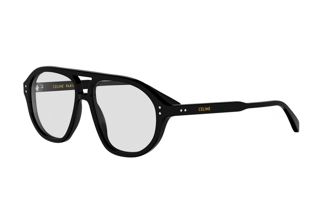 Prescription glasses celine thin cl50191i 001 black pilot masculino size 56mm - Main view