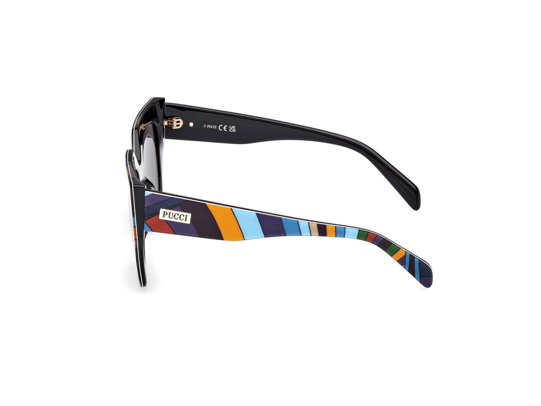 Óculos de sol emilio pucci ep0197 99a estampado butterfly femenino tamanho 52mm - Vista de detalhe