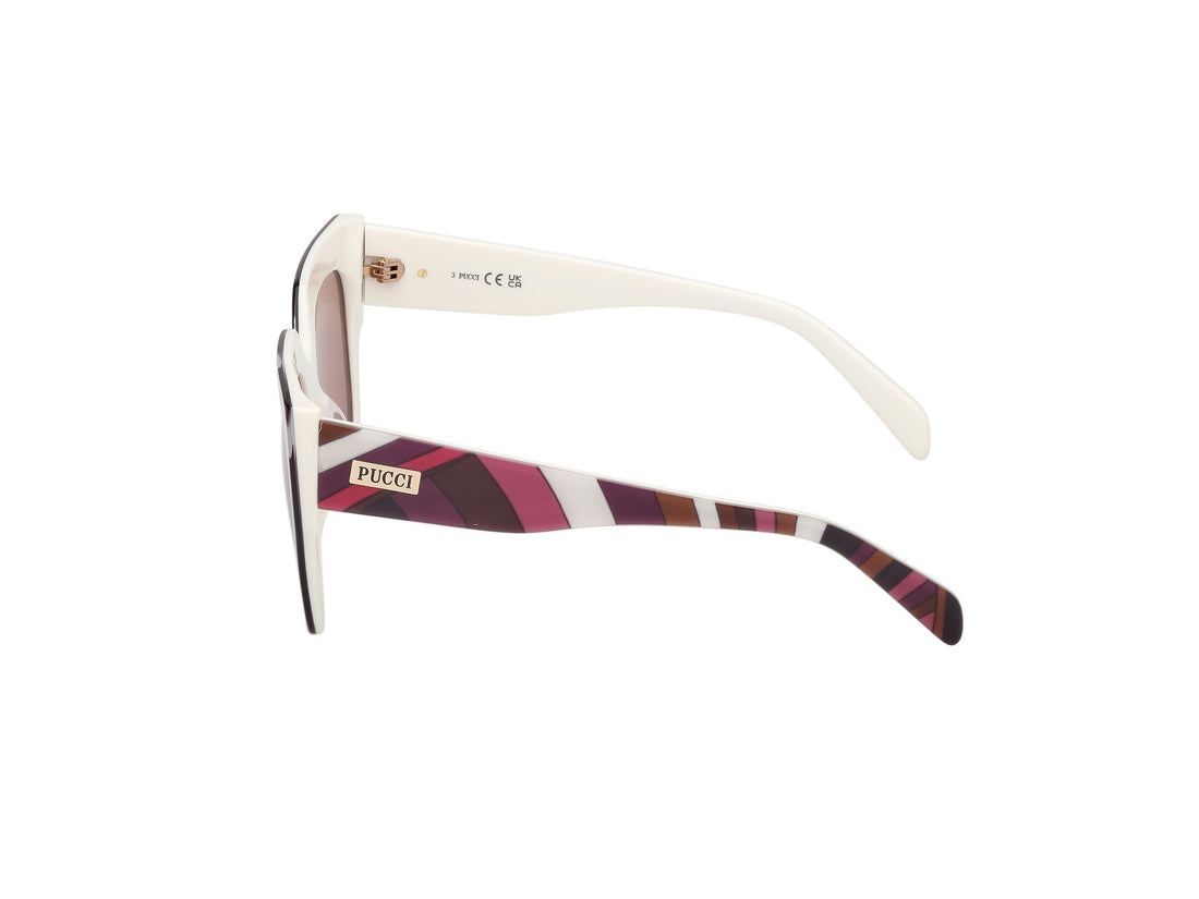 Óculos de sol emilio pucci ep0197 99e estampado butterfly femenino tamanho 52mm - Vista de detalhe